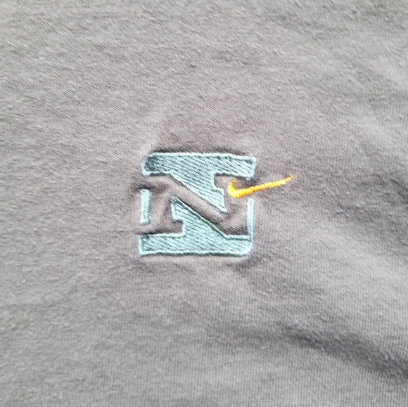 Vintage nike long sleeve shirt tee sz XL green yellow embroidered smoosh, flaw - Picture 7 of 15
